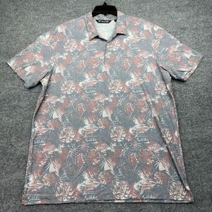 Travis Mathew Mens Tropical Leaf Print Short Sleeve Polo Shirt XL